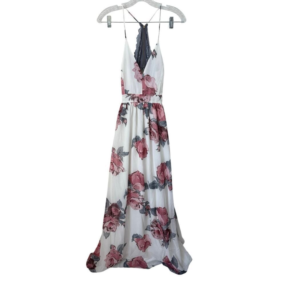 NWT Windsor Tank Floral Maxi Ivory Lace Open Back Dress Size Small